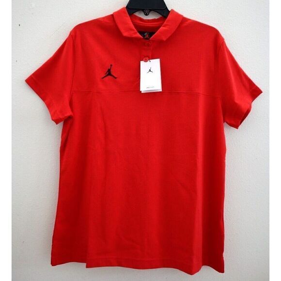 Jordan DQ7910-657 Women's Sz Medium Red Short Sleeve Polo Shirt - Picture 1 of 10